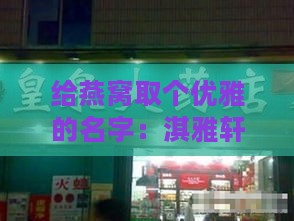 给燕窝取个优雅的名字：淇雅轩创意燕窝店名大全及好听命名方案