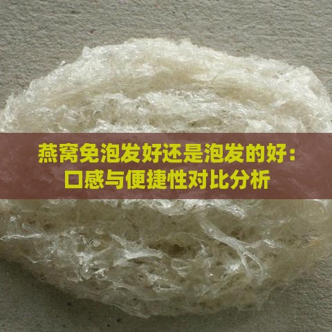 燕窝免泡发好还是泡发的好：口感与便捷性对比分析