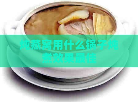 炖燕窝用什么锅子炖煮效果更佳