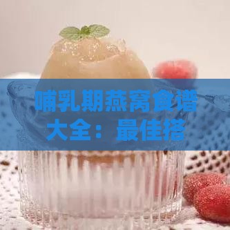 哺乳期燕窝食谱大全：更佳搭配食材与营养均衡指南