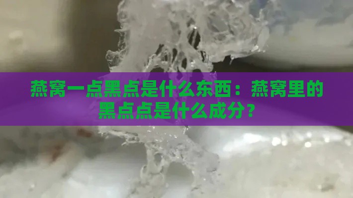 燕窝一点黑点是什么东西：燕窝里的黑点点是什么成分？