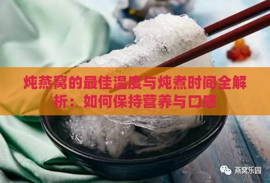 炖燕窝的更佳温度与炖煮时间全解析：如何保持营养与口感