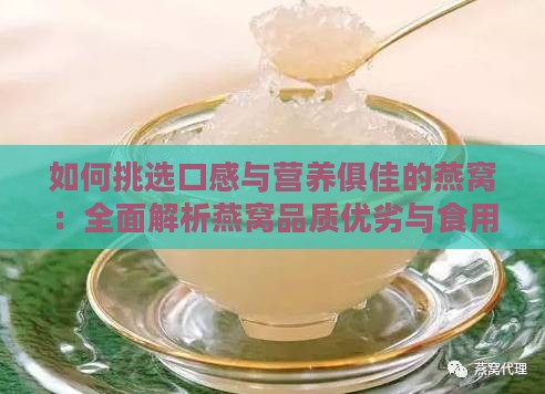 如何挑选口感与营养俱佳的燕窝：全面解析燕窝品质优劣与食用指南