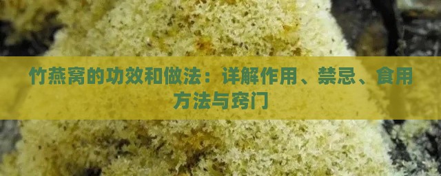 竹燕窝的功效和做法：详解作用、禁忌、食用方法与窍门