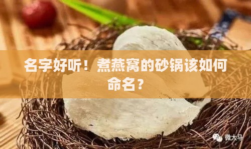 名字好听！煮燕窝的砂锅该如何命名？