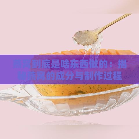 燕窝到底是啥东西做的：揭秘燕窝的成分与制作过程